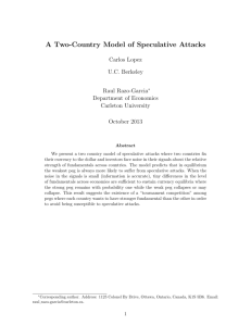 A Two-Country Model of Speculative Attacks