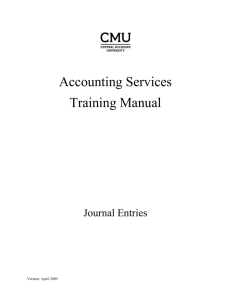 Journal Entry Training Manual