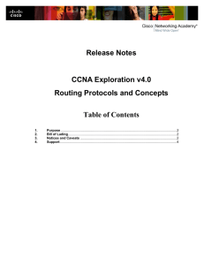 Release Notes CCNA Exploration V4.0 Routing Protocols And