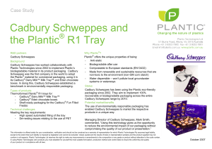 Cadbury Schweppes and the Plantic R1 Tray