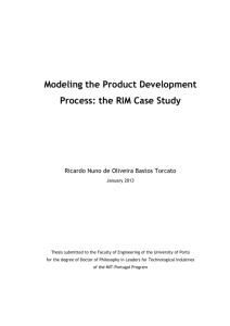 Modeling the Product Development Process: the RIM Case Study