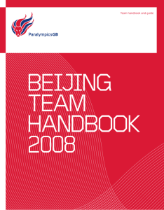 Beijing Team Handbook - British Paralympic Association