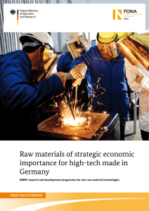 Raw materials of strategic economic importance for high-tech