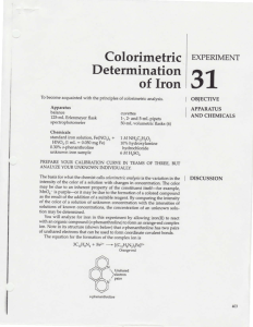 Colorimetric Determination of Iron