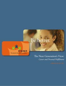The Next Generation's View: Career and Personal
