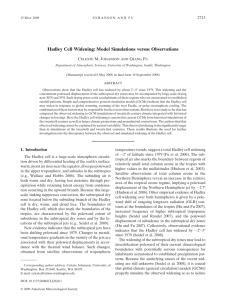 Hadley Cell Widening: Model Simulations versus Observations
