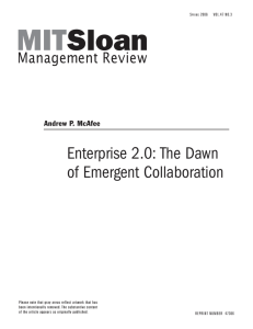 Enterprise 2.0: The Dawn of Emergent Collaboration