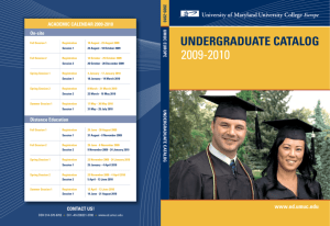 UMUC Europe Undergraduate Catalog 2009-2010