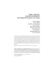 TIME, CHANGE, AND DEVELOPMENT The Temporal Perspective