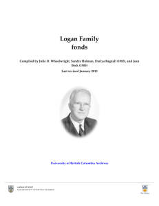Logan Family fonds - UBC Library