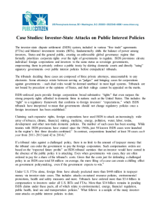 Case Studies: Investor-State Attacks on Public