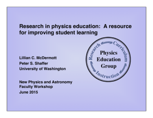 Research in physics education: A resource for improving