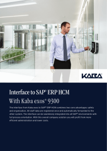 Interface to SAP® ERP HCM With Kaba exos® 9300