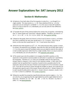 Answer Explanations for: SAT January 2012 Section 8