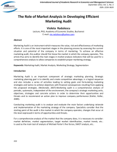 The Role of Market Analysis in Developing Efficient Marketing Audit