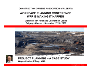 Project Planning: A Case Study - Construction Owners Association