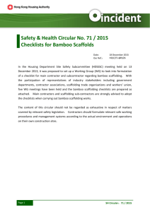 Safety & Health Circular No. 71 / 2015 Checklists for Bamboo