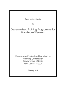 Decentralised Training Programme for Handloom Weavers