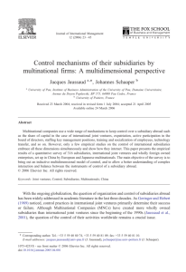 Control mechanisms of their subsidiaries by multinational firms: A