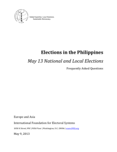 Elections in the Philippines May 13 National and Local