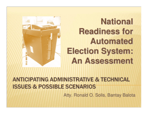 National Readiness for Automated Election System: An Assessment