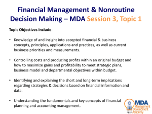 Financial Management & Nonroutine Decision Making – MDA
