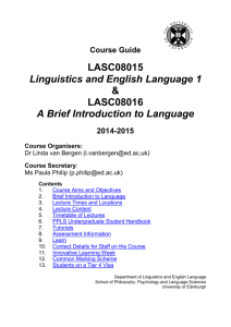 Course Guide - Linguistics and English Language