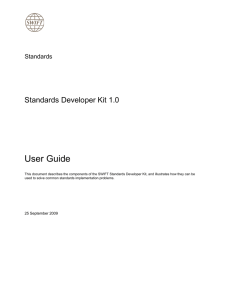 Standards Developer Kit 1.0 - User Guide