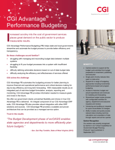 CGI Advantage Performance Budgeting