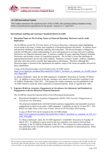 AUASB Memorandum - Auditing and Assurance Standards Board