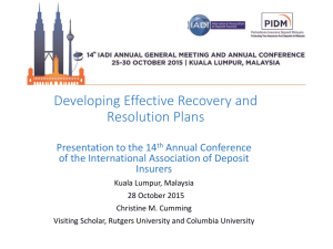 Developing Effective Recovery and Resolution Plans