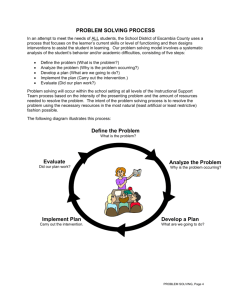 Problem Solving Process - Exceptional Student Education
