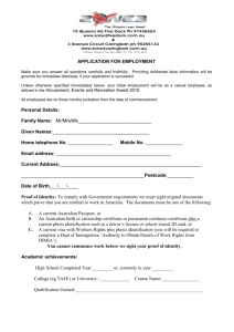 APPLICATION FOR EMPLOYMENT Personal Details: Family Name