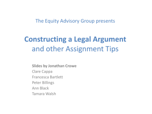 Constructing a Legal Argument and other Assignment Tips