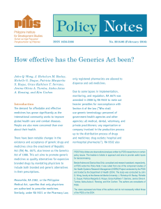 How effective has the Generics Act been?