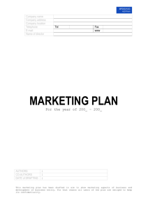 marketing plan - aldi-agency for local development initiatives