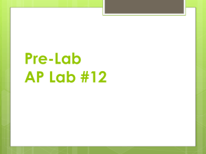 Pre-Lab AP Lab #12 - Grayslake North High School