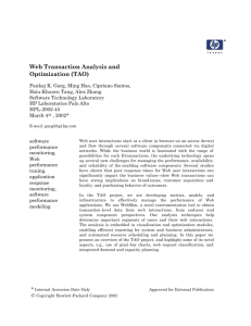Web Transaction Analysis and Optimization (TAO)