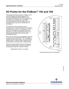 I/O Points for the FloBossTM 103 and 104