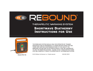 SHORTWAVE DIATHERMY INSTRUCTIONS FOR USE