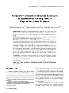 Pregnancy outcome following exposure to shortwaves among