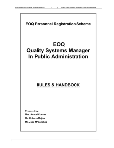 EOQ Quality Systems Manager In Public Administration