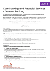 Core Banking and Financial Services – General Banking