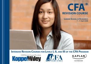 Revision CouRse - CFA Society of the UK
