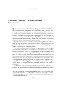 B2B Internet Exchanges: The Antitrust Basics