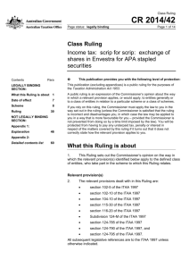 Australian Taxation Office Class Ruling CR2014-042