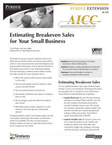Estimating Breakeven Sales for Your Small
