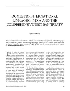 india and the comprehensive test ban treaty
