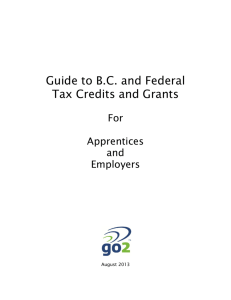 Guide to BC and Federal Tax Credits and Grants