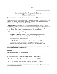 Observation in the Lab: Chemical Changes